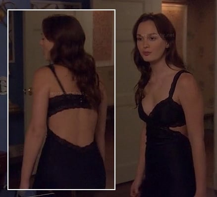 Blair’s navy cutout chemise on Gossip Girl season 6