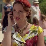 Blair’s red onion print dress and lace hat on Gossip Girl