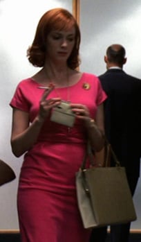Joan’s hot pink dress on Mad Men