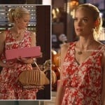 Lemon’s straw armadillo bag and red ruffle dress on Hart of Dixie