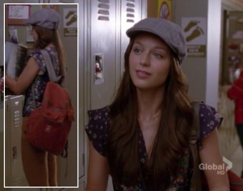 Marley Roses red backpack and cap on Glee