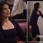 Robin’s navy longsleeve dress on How I Met Your Mother