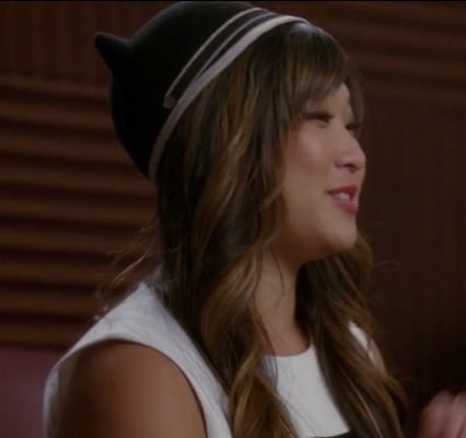 Tina’s black cat hat with ears on Glee