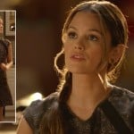 Zoe’s leopard print knot waist dress and gold diamond shape earrings on Hart of Dixie