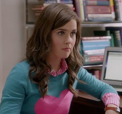 Betsey's heart pullover on The Mindy Project