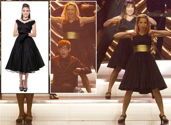 Black scalloped dress on Glee season 4