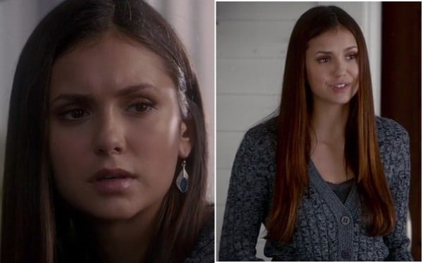 Elena's feather earrings on The Vampire Diaries