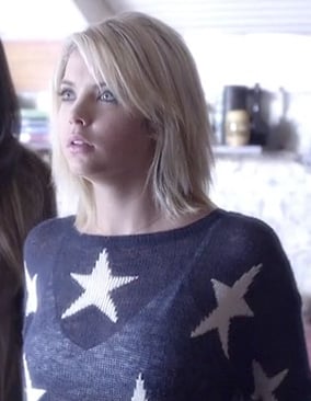 Hanna's navy blue star sweater on PLL