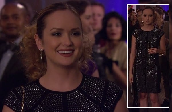 Ivy's black rhinestone dress on Gossip Girl