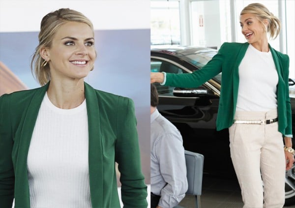 Jane's green blazer on Happy Endings