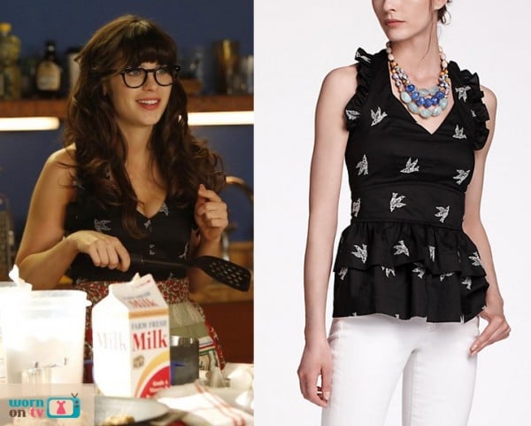 Jess Day's black halter top on New Girl