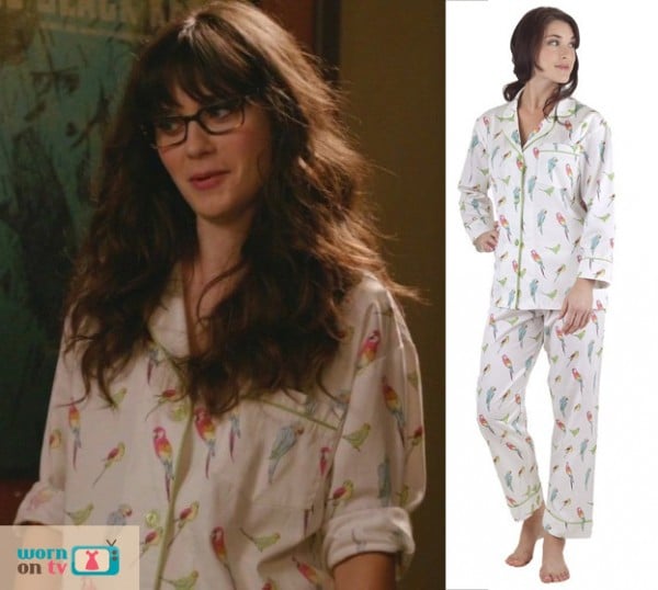 Jess Day's white bird pjs on New Girl