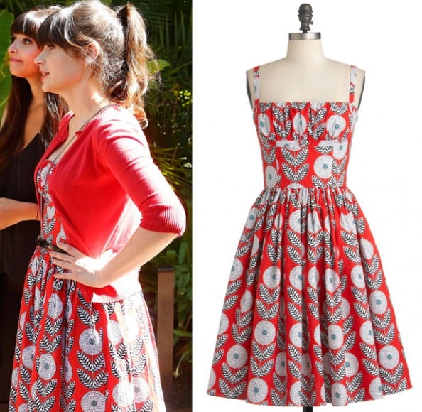 Jess Day's red Modcloth dress on New Girl