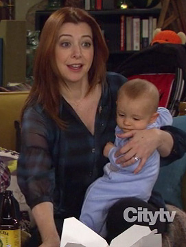 Lily’s sheer blue plaid shirt on How I Met Your Mother