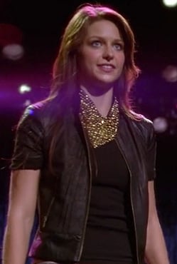Marley’s gold studded bandana and short sleeved leather jacket on Glee