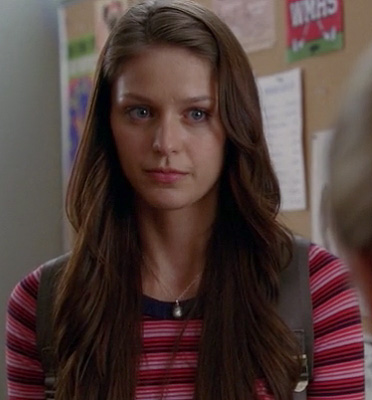 Marley’s pink and red striped sweater with blue trim on Glee