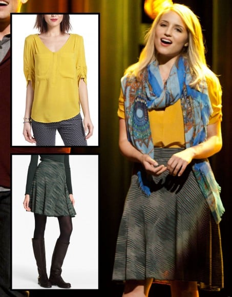 Quinn's yellow Anthropologie top on Glee