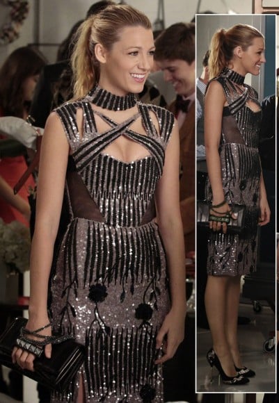 Blake Lively's dress with neck cutouts on 