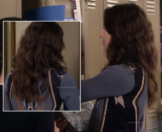 Spencers blue patterned cardigan on PLL