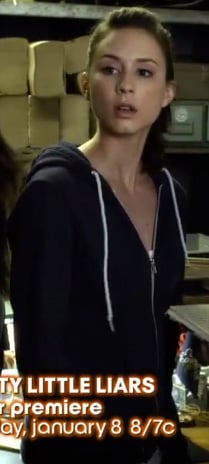 Spencer’s navy hoodie on Pretty Little Liars