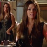 Zoe’s black leather pleated dress on Hart of Dixie