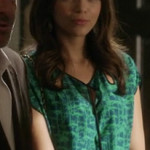 Ashley’s green keyhole blouse on Revenge