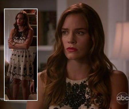 Charlotte’s black and white beaded dress on Revenge