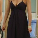 Emily’s black hi low/dipped hem dress on Revenge