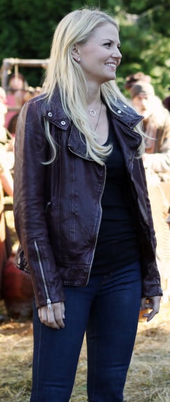 Emma's maroon leather jacket on Once Upon a Time 