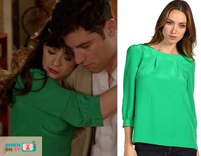 Jess Day’s green blouse on New Girl