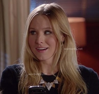 Kristen Bell's gold and silver triangle necklace on Gossip Girl