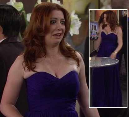 Lily’s purple strapless gown on How I Met Your Mother