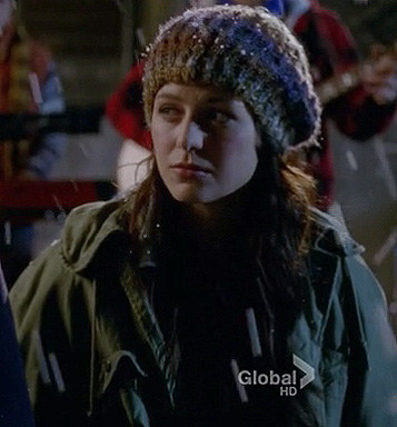 Marley’s green parka jacket and knit beanie on Glee
