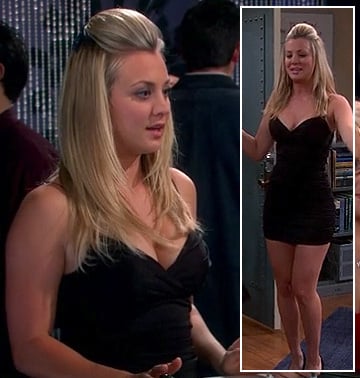 Penny’s black mini dress on The Big Bang Theory