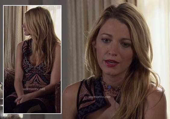 Serena's aztec knit dress on Gossip Girl