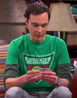 Sheldon’s Green Arrow shirt on The Big Bang Theory