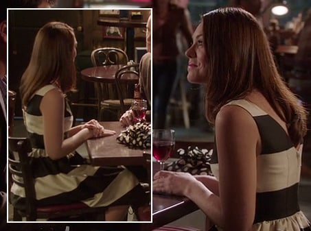 Anna Beth's black and white stripe dress on Hart of Dixie