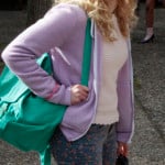 Carrie’s blue and red floral jeans on The Carrie Diaries