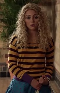 Carrie's yellow striped sweatshirt on The Carrie Diaries