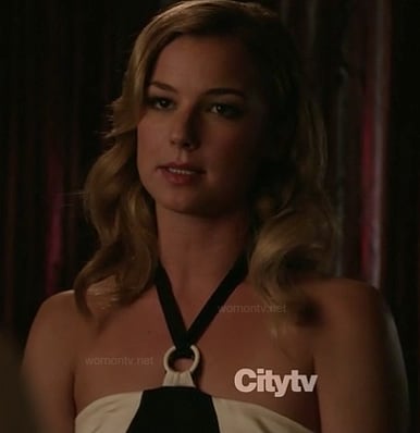 Emily's black and white halter dress on Revenge