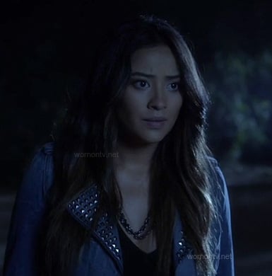 Emily's denim studded jacket on PLL