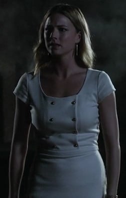 Emily's white dress with gold buttons on Revenge