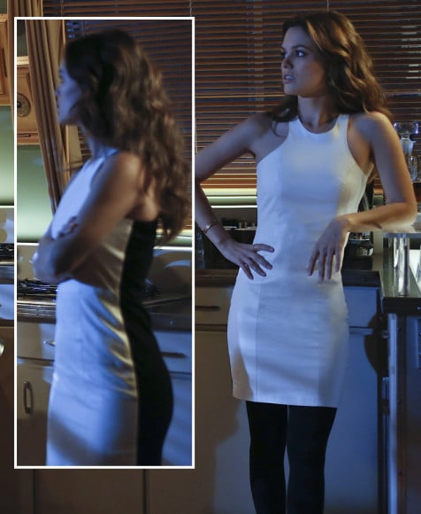 Rachel Bilsons white dress with black back on Hart of Dixie