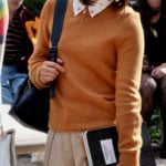Jill’s mustard yellow sweater with white collar on The Carrie Diaries