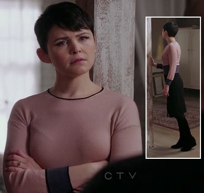 Snow's pink and purple colorblock dress on OUAT