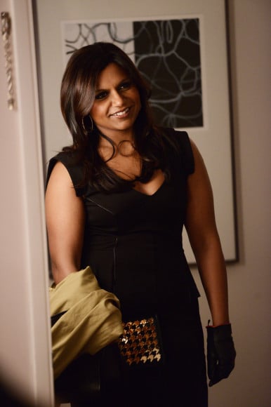 Mindy's black peplum dress on The Mindy Project