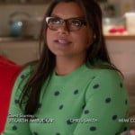 Mindy’s green polka dot sweater on The Mindy Project