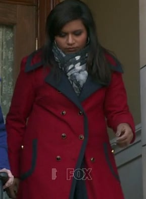 Mindy's red coat on The Mindy Project