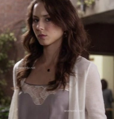 Spencer's grey and white lace top on PLL