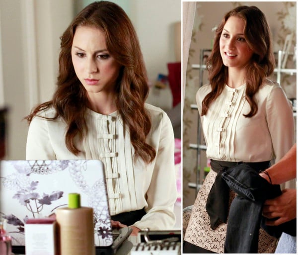 Spencer's white bow blouse on Pretty Little Liars